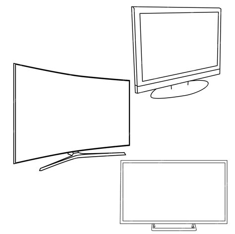 Ensemble D'icônes De Télévision De Croquis Isolés Vectoriels | Vecteur ...