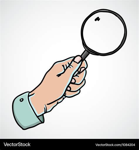 Hand holding magnifying glass Royalty Free Vector Image