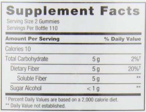 vitafusion Fiber Gummies, 220 Count "Sugar Free": VITAFUSION FIBER GUMMIES MULTIVITAMIN INGREDIENTS