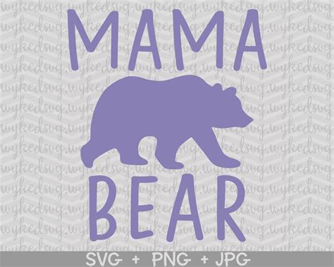 Mama Bear Silhouette Svg Mama Bear Svg Mom Svg Mothers Day - Etsy