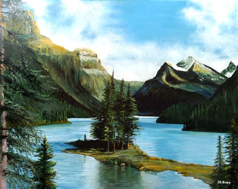 Spirit Island ...Canada Painting by Ghazi Riman - Fine Art America