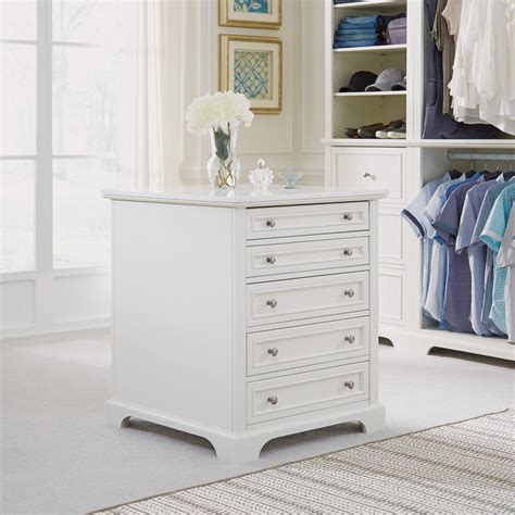 Home Styles Naples 5-Drawer White Closet Island-5530-91 - The Home Depot