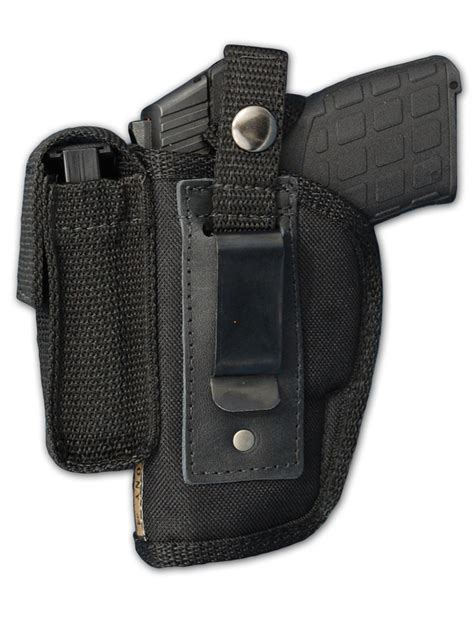 OWB Holster with Magazine Pouch for .380, Ultra-Compact 9mm 40 45 Pistols - Barsony Holsters