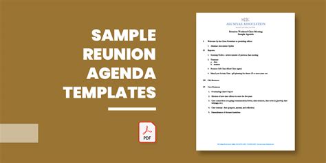 8+ Reunion Agenda Templates - Free Sample, Example Format Download | Free & Premium Templates