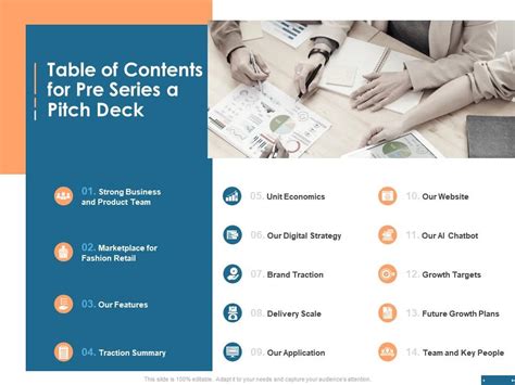 Table Of Contents For Pre Series A Pitch Deck Ppt Powerpoint ...