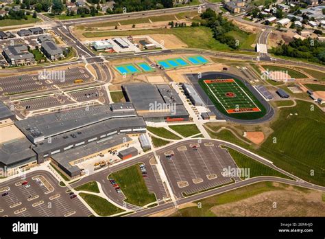 Aerial photograph of the new Verona Area High School, Verona, Wisconsin, USA Stock Photo - Alamy