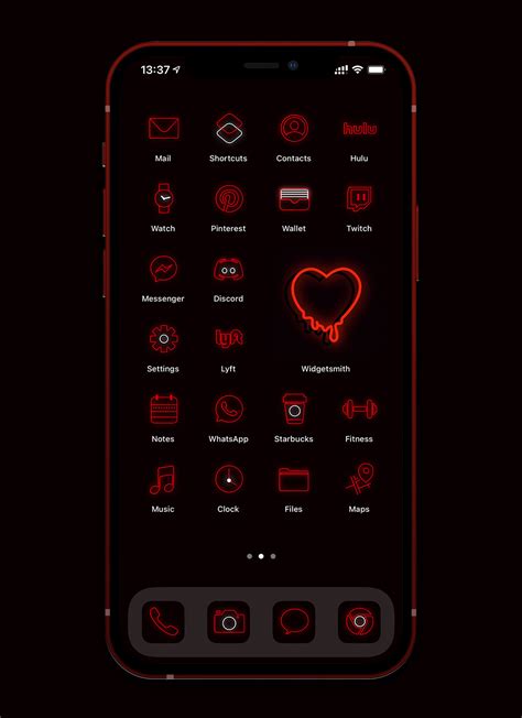 Black And Red Neon App Icons ~ Aesthetic Amazon Icon For Iphone On Ios ...