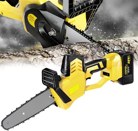 Mini Electric Cordless Chainsaw, 10inch Handheld Chainsaw Small Cordless Battery Powered ...