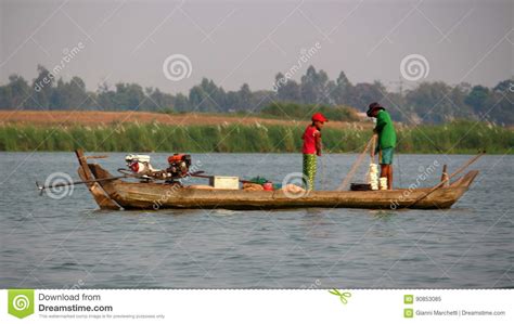 Fishing on Mekong River editorial image. Image of traditional - 90853085