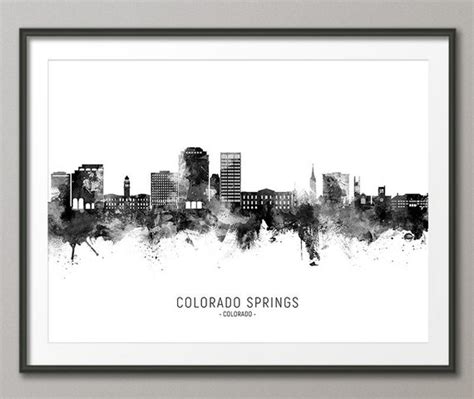 Colorado Springs Skyline Colorado Springs Colorado Cityscape | Etsy