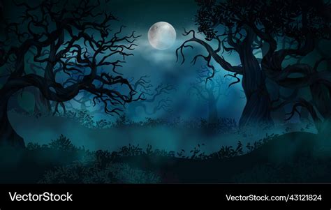 Halloween forest background Royalty Free Vector Image