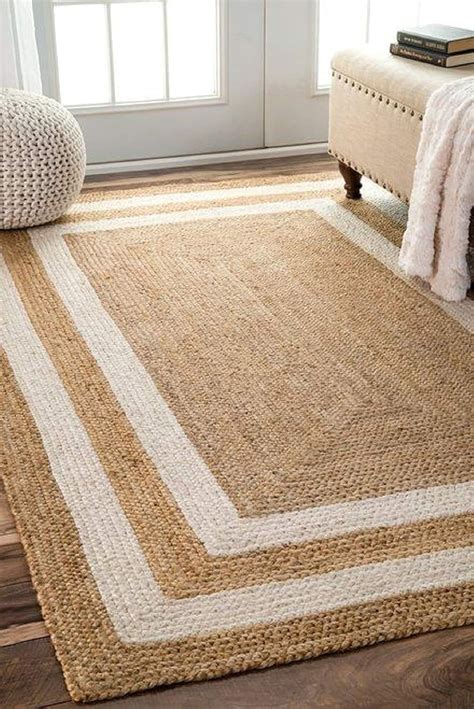 Buy Housine Home Décor Environment Friendly Rectangle Handwoven Jute Design Rug, Natural Fibers ...