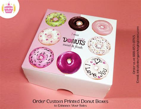 Custom Printed Donut Boxes | Bakery packaging, Donut box, Sweet box design