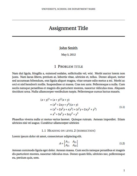 Short Sectioned Assignment Template | Cover letter template, Report writing format, Letter templates