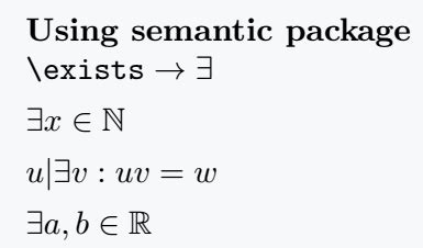 How do you write exist(∃) and not exist(∄) symbol in LaTeX?