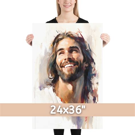 Laughing Jesus Art Print Smiling Jesus Painting Jesus - Etsy