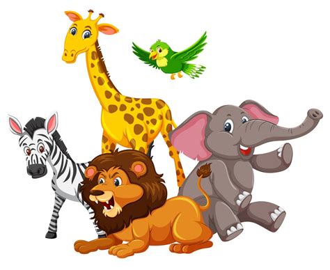 Group of wild animals 604981 Vector Art at Vecteezy