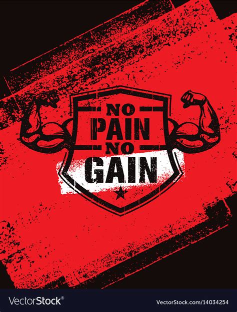 No pain gain gym workout motivation quote Vector Image