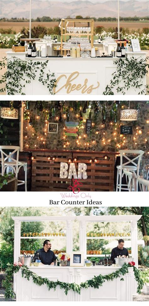 Interesting Wedding Bar Decor Ideas | Bar Counter | Wedding Decor | Wedding bar, Outdoor wedding ...