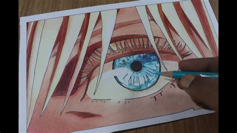 Drawing Anime Eye - Satoru Gojo (Jujutsu Kaisen) - YouTube