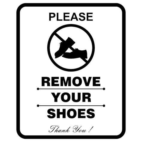 Premium Vector | Please remove your shoes thank you sticker vector