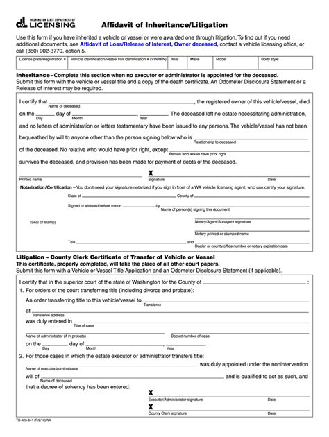 2018-2020 Form WA DoL TD-420-041 Fill Online, Printable, Fillable ...