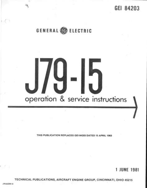 GENERAL ELECTRIC J79 Jet engine manual historic archive F-4 Phantom ...