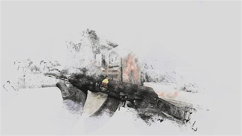 HD wallpaper: white rifle gun drawing, weapon, minimalism, AK-47 ...
