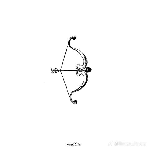 a drawing of a bow and arrow on a white background