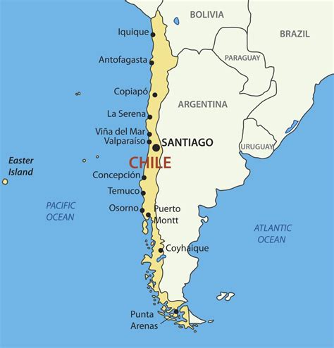 Chile país de mapa - Mapa de país de Chile (América del Sur - América)