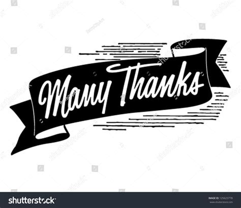 Many Thanks Banner - Retro Clipart Illustration - 125623778 : Shutterstock