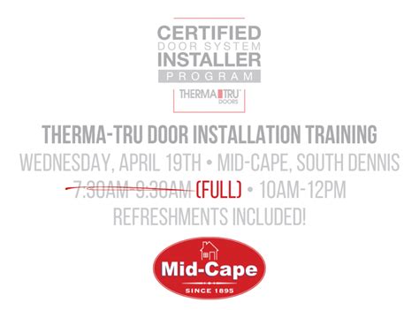 2nd Session: Therma-Tru Installation Training - Mid Cape Home Centers