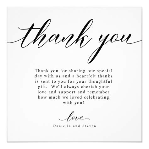 Classic Script Calligraphy Wedding Thank You Card | Zazzle | Thank you ...