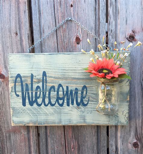 Front Door Sign Rustic Welcome Sign Welcome Guests Sign | Etsy ...