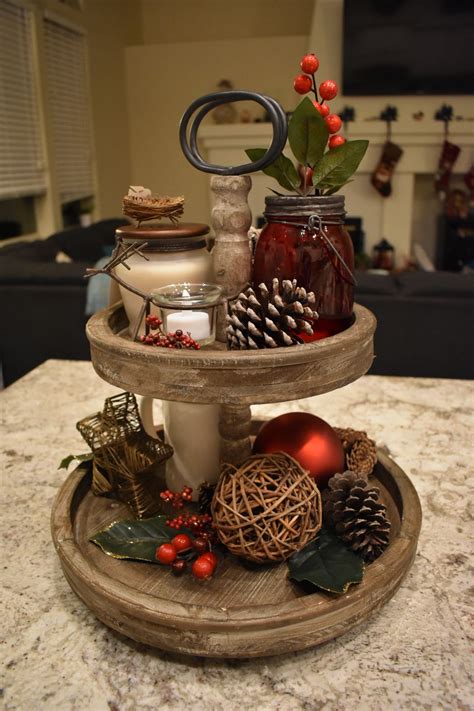 Pin by Kim Pyle on Stuff That... | Tray decor christmas, Christmas tray, Tiered tray decor