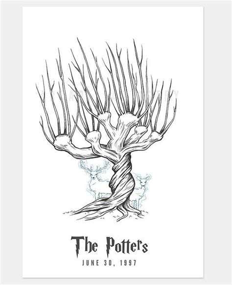 whomping willow thumbprint guest book | Harry potter coloring pages ...