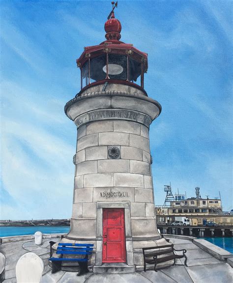 Ramsgate Lighthouse Acrylic on Canvas Ramsgate, Leaning Tower Of Pisa, Art Boards, Lighthouse ...