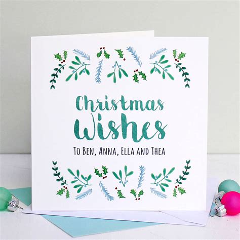 personalised 'christmas wishes' card by love give ink | notonthehighstreet.com