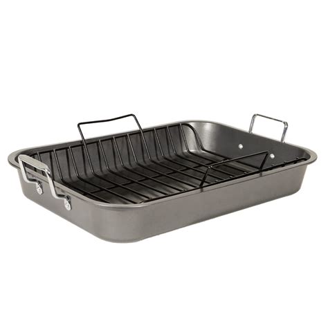 Turkey Roasting Pan With Rack (Grey/Black), By Home Basics | Carbon ...