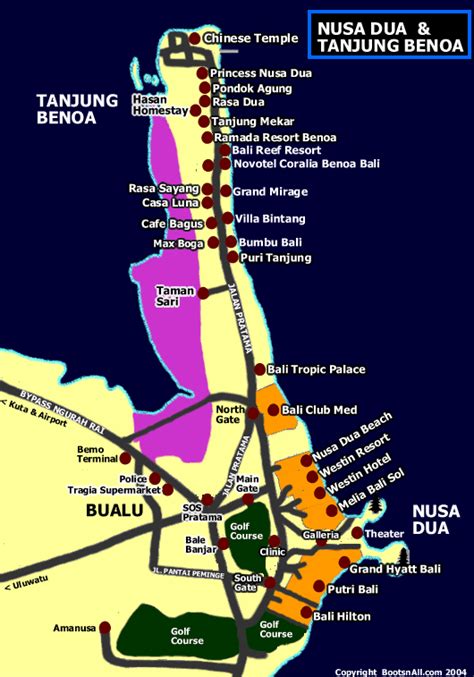 Detail Nusa Dua Map for Holidays Lover | Bali Weather Forecast and Bali ...