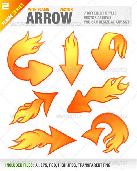 7 Arrows with flame by Jackrust | GraphicRiver