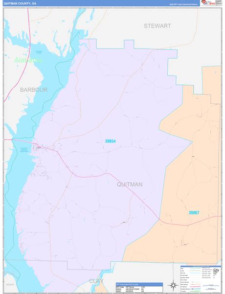 Quitman County, GA Wall Map Color Cast Style by MarketMAPS - MapSales