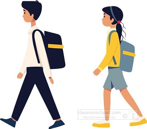 Back to School Clipart-two kids walking to school with their backpacks clip art