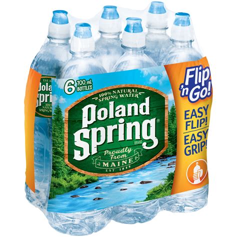 Poland Spring Natural Spring Water, 23.7 Fl. Oz., 6 Count - Walmart.com