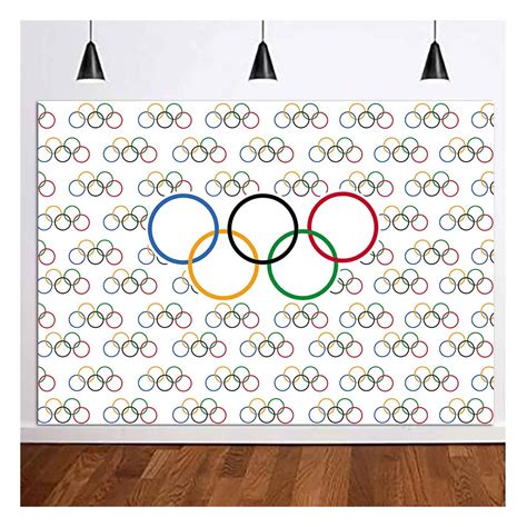 Buy Olympic Sport Theme Photography Background Vinyl Olympic Rings International Banner for ...