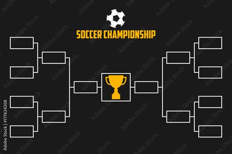 Tournament Bracket. Soccer championship scheme with trophy cup ...