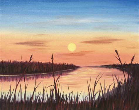 Sunset Lake Oil Painting Tutorial Paintings By Justin