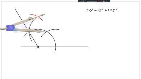 Constructing an angle of 105 degree - YouTube