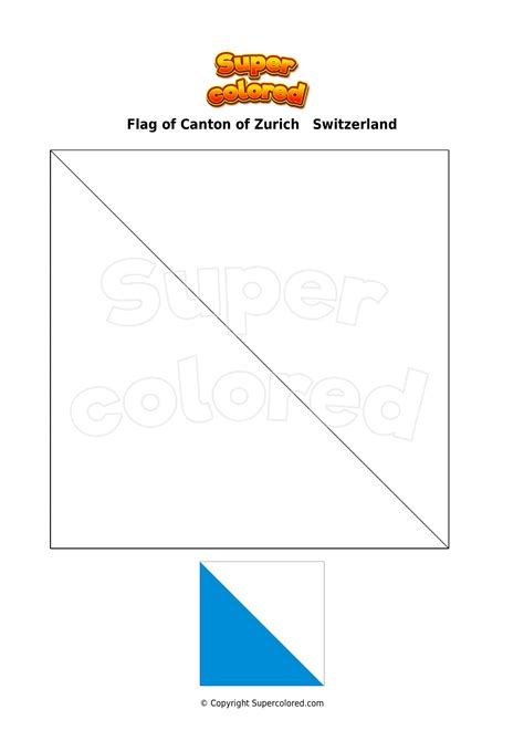 Coloring page Flag of Canton of Zurich Switzerland - Supercolored.com