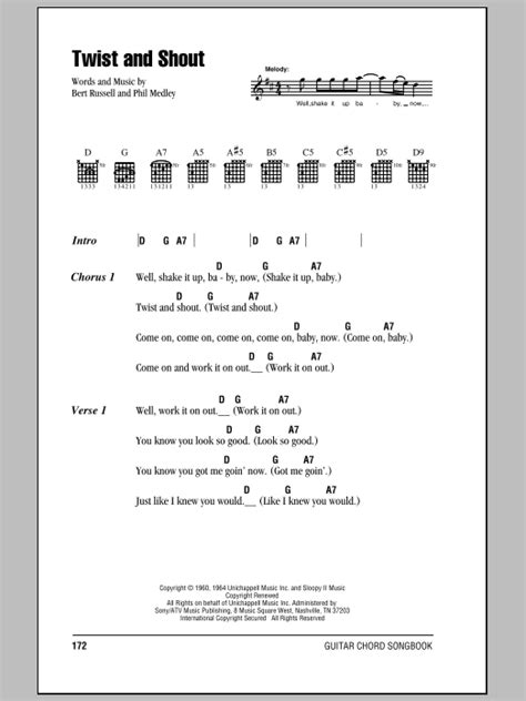 Twist And Shout by The Isley Brothers - Guitar Chords/Lyrics - Guitar Instructor